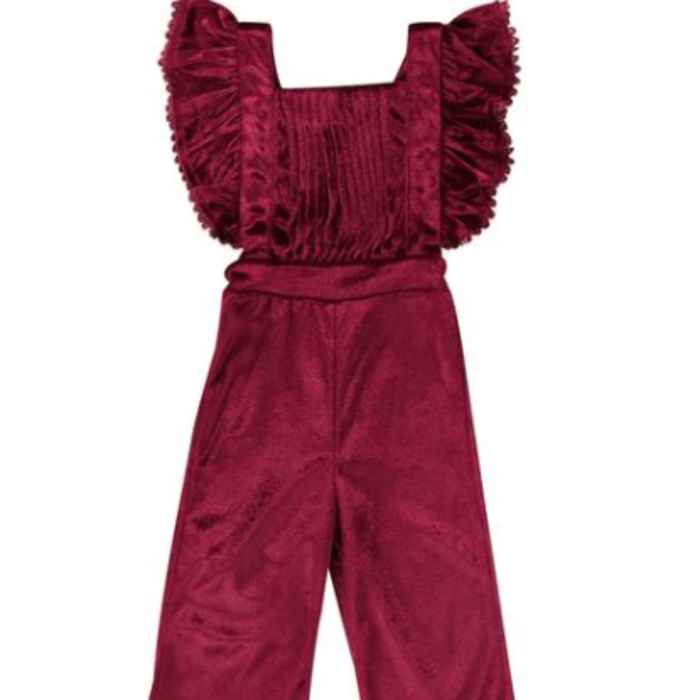 Velvet Girl Backless Jumpsuit (Wine Red)